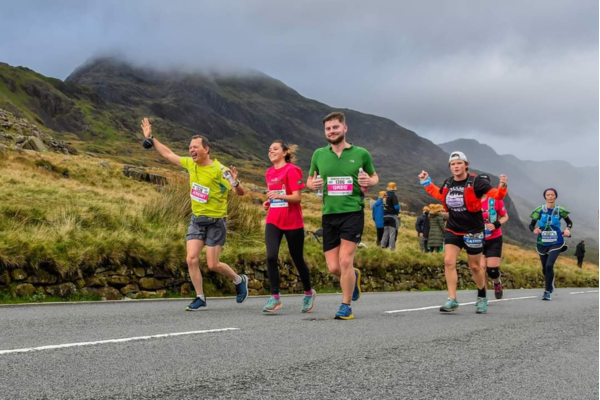 Nicolette running up Snowdon